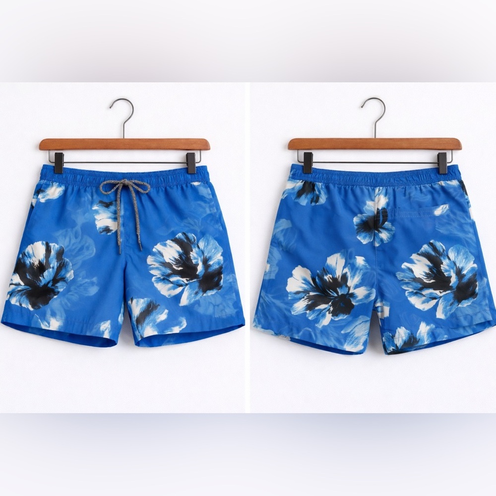 INC International Concepts Blue Floral Swim Shorts – Size S